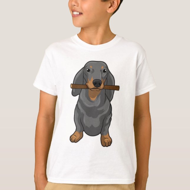 Camiseta Dachshund Stick (Frente)