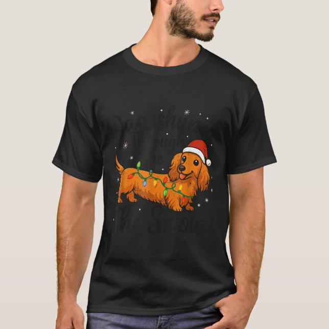 Camiseta Dachshund Through The Snow Christmas Pajama Toddle (Frente)