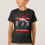 Camiseta Dachshund Ugly Christmas Sweet Style Santa Hat D<br><div class="desc">Dachshund Ugly Christmas Sweater Style Santa Hat Doxie Dog</div>