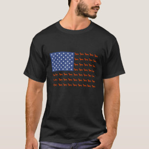 Camiseta DACHSHUND US FLAG Dachshund Wiener Dog Engraçado