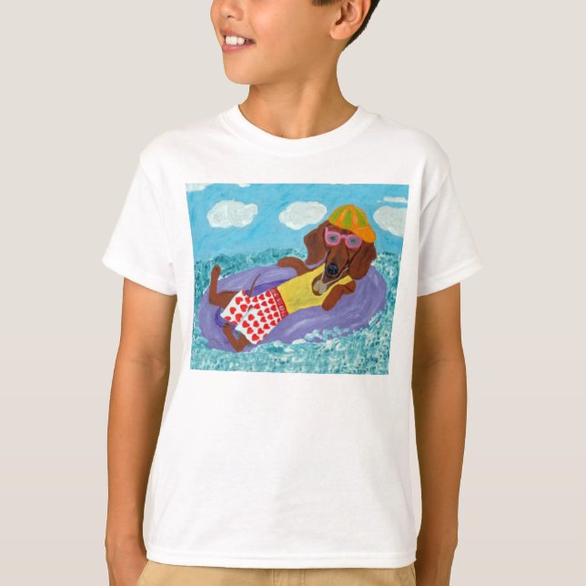 Camiseta Dachshund Vagabundo de Praia (Frente)
