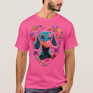 Camiseta Dachshund Valentine Day