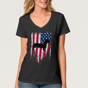 Camiseta Dachshund Weiner American Flag 4 De Julho