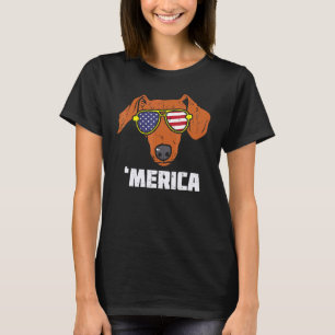 Camiseta Dachshund Wiener American Flag 4 De Julho Fou