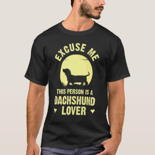 Camiseta Dachshund Wiener Cog Cute Theme Com Lua Silhout