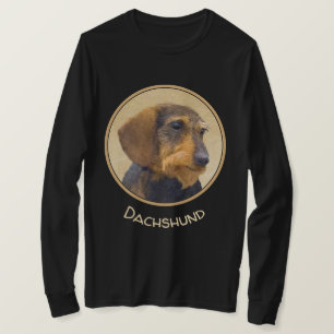 Camiseta Dachshund (Wirehaired) Pintura Original para Cacho