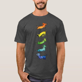 Camiseta Dachshunds aquarela presente família menino