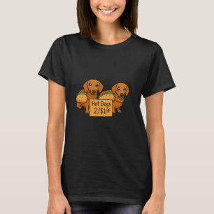 Camiseta Dachshunds de desenho animado como cachorros-quent