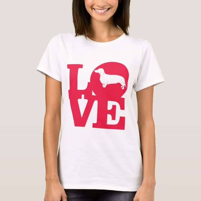 Camiseta Dachshunds do amor!!! (Frente)