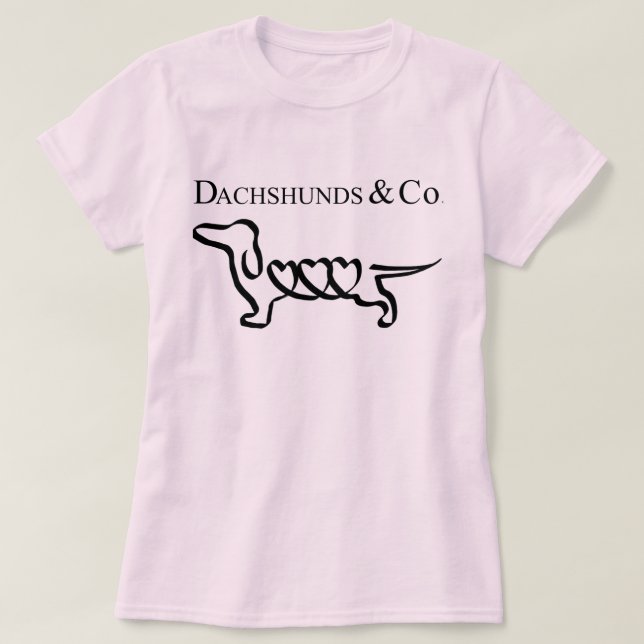 Camiseta Dachshunds do t-shirt do Dachshund & Co (Frente do Design)