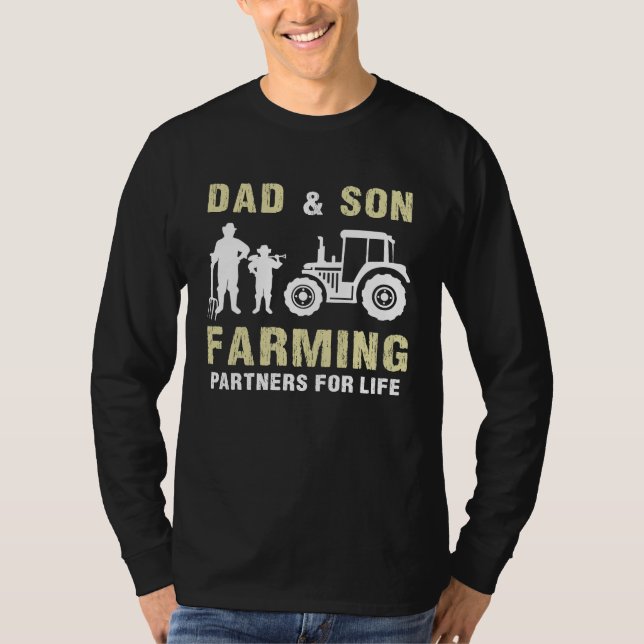 Camiseta Dad And Son Farming Partners For Life Farmer Fathe (Frente)