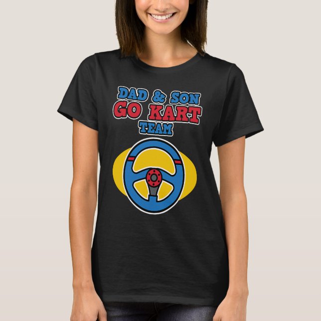 Camiseta Dad and Son Go Kart Team  Son  Father's Day (Frente)