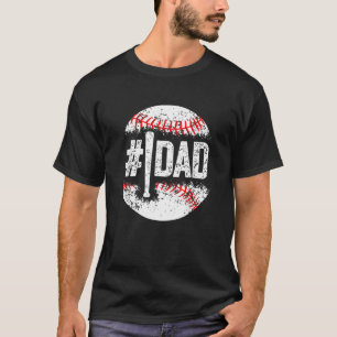 Camiseta Dad Baseball Number One Daddy Son Baseball Father'