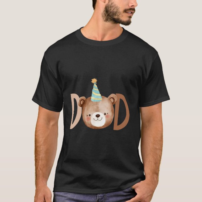 Camiseta Dad Beary First Birthday Shirt Matching Family Out (Frente)