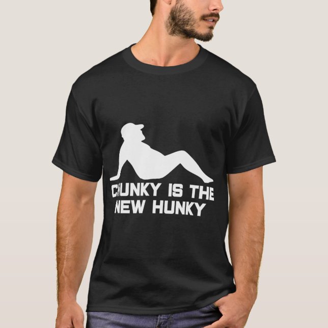 Camiseta Dad Bod Chunky Is The New Hunky Dadbod Silhouette  (Frente)