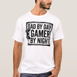 Camiseta Dad By Day Gamer By Night T-Shirt - Funny Gaming D