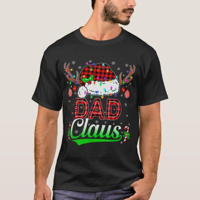 Camiseta Dad Claus Christmas Lights Matching Family Xmas Pa (Frente)