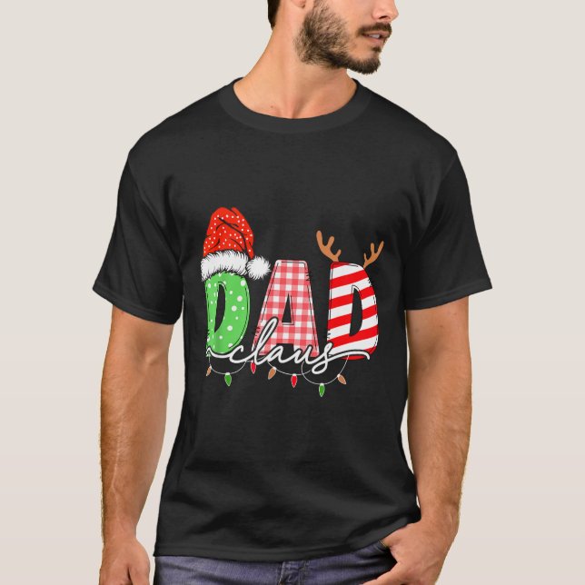 Camiseta Dad Claus Xmas Christmas Lights Pajama Family Matc (Frente)