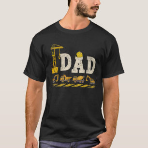 Camiseta DAD Construção Escavadeira Infantil Família Corres