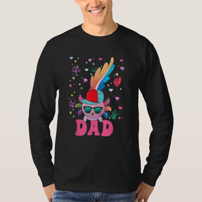 Camiseta Dad Cute Axolotl Sunglasses Wearing Cap Costume Fa (Frente)
