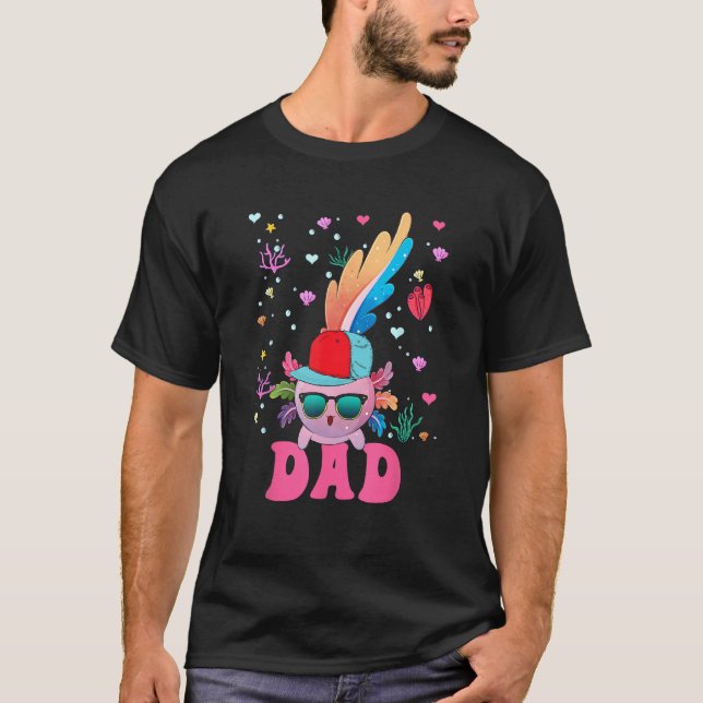 Camiseta Dad Cute Axolotl Sunglasses Wearing Cap Costume Fa (Frente)