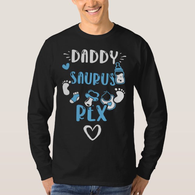 Camiseta Dad Daddy Saurus Rex  Baby Boy Sayings (Frente)