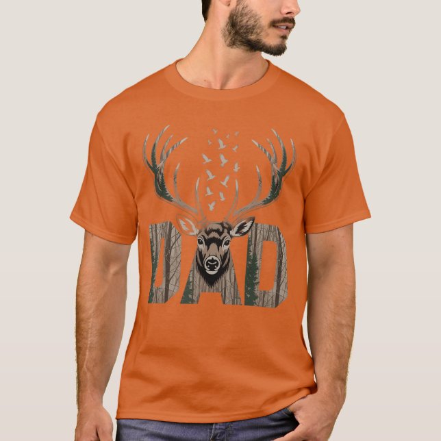 Camiseta Dad Deer Hunting Camo Father Hunters Buck Camoue N (Frente)