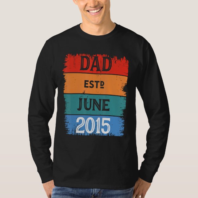 Camiseta Dad Est Jun 2015 Proud Papa Grandpa Best Daddy Leg (Frente)