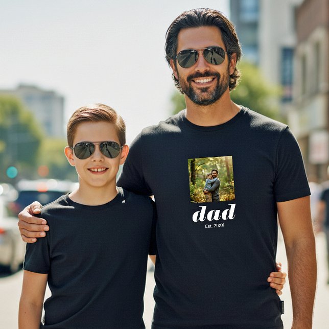 Camiseta Dad Established Photo Father's Day (Criador carregado)