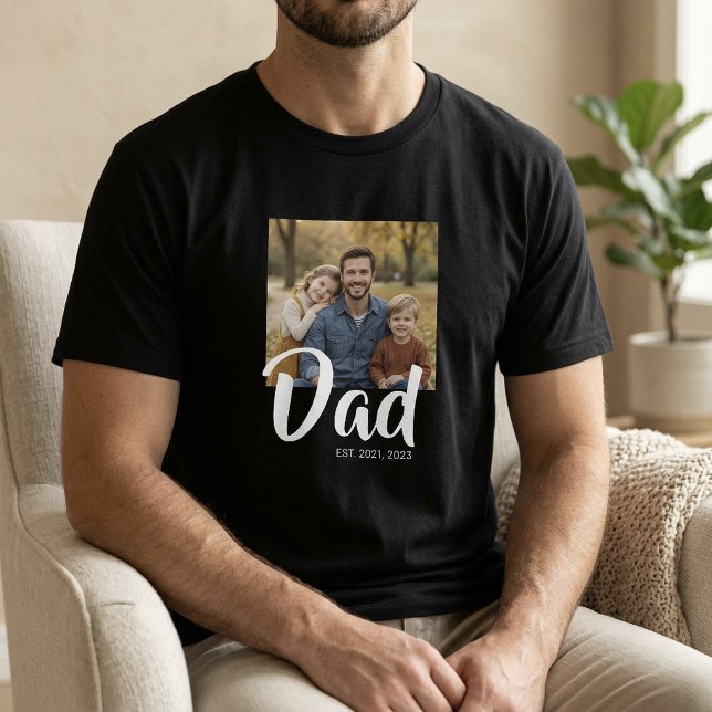 Camiseta Dad Established Script Photo (Dad Established Script Photo T-Shirt)