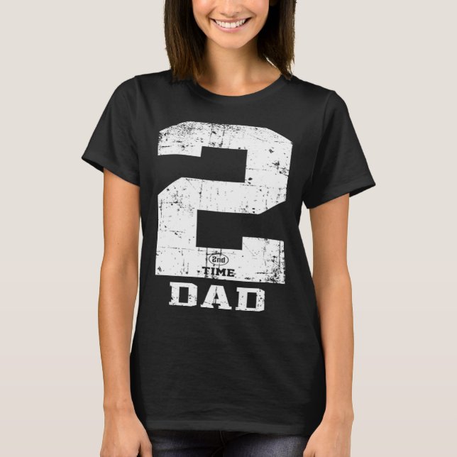 Camiseta Dad Expecting second time baby number 2 announceme (Frente)