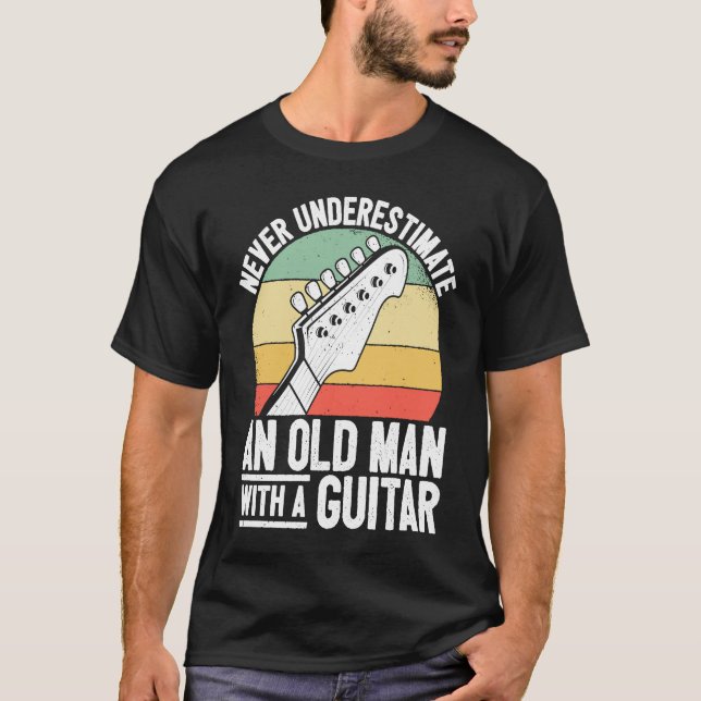 Camiseta Dad Guitar Player Grandpa Guitarist Old Man Guitar (Frente)