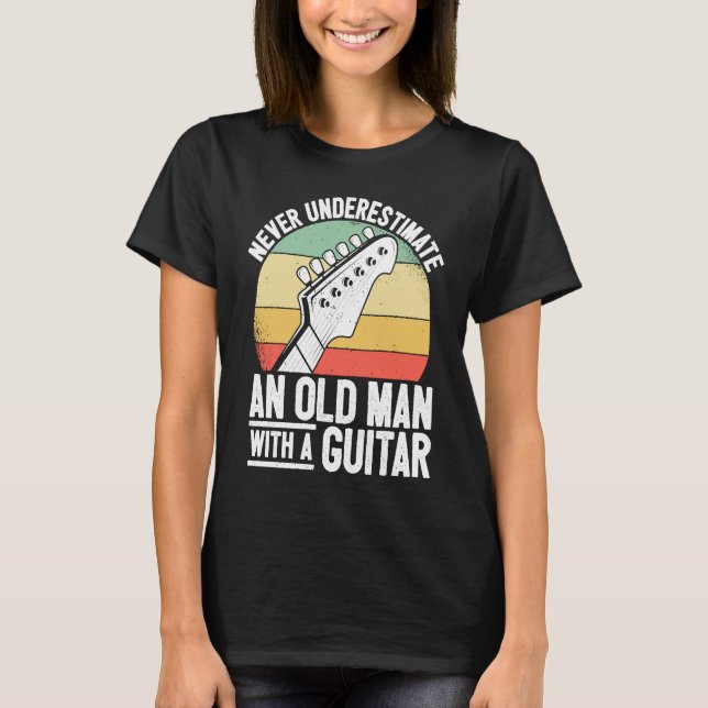 Camiseta Dad Guitar Player Grandpa Guitarist Old Man Guitar (Frente)