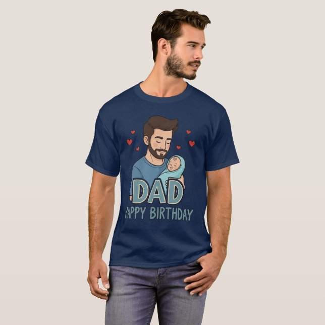 Camiseta Dad Happy Birthday (Frente Completa)