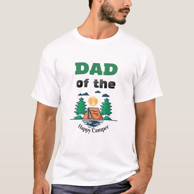 Camiseta Dad Happy Camper T-Shirt Kids Birthday Party (Frente)