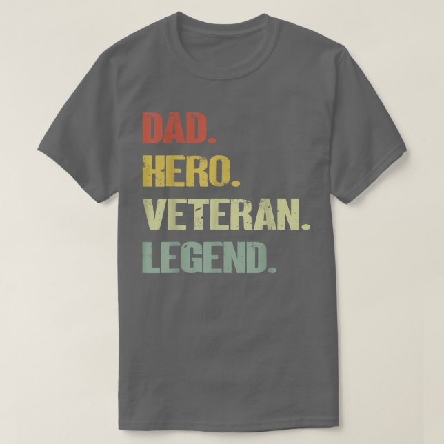 Camiseta Dad hero veteran legend  (Frente do Design)