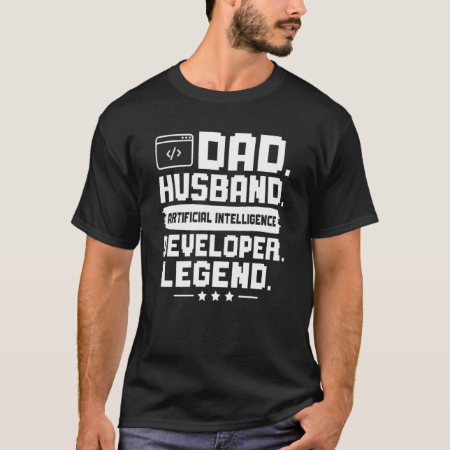 Camiseta Dad Husband Artificial Intelligence Developer Lege (Frente)