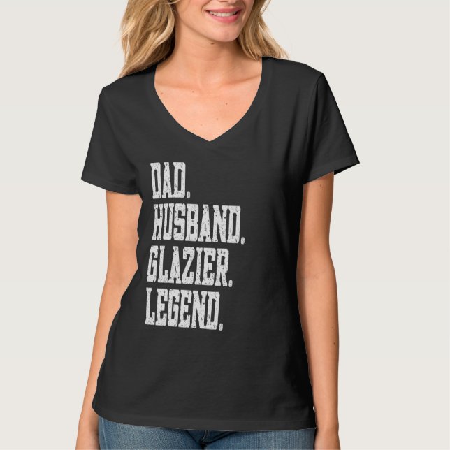Camiseta Dad Husband Glazier Legend (Frente)
