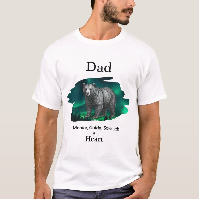 Camiseta Dad Mentor, Guide, Strength & Heart Bear Tshirt (Frente)