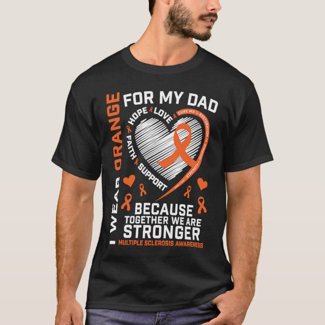 Camiseta Dad MS  Kids Multiple Sclerosis  Dad MS Awareness (Frente)