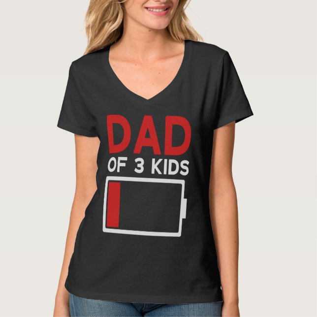 Camiseta Dad of 3 Kids Father's Day (Frente)