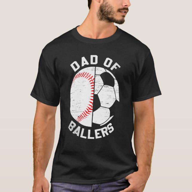 Camiseta Dad Of Ballers Fathers Day Sport  Papa Soccer Base (Frente)