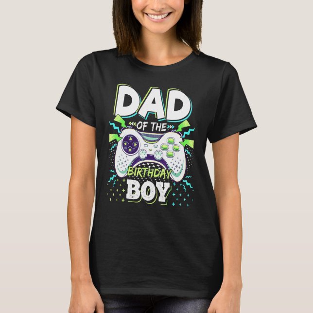 Camiseta Dad Of The Birthday Boy Matching Video Game Birthd (Frente)