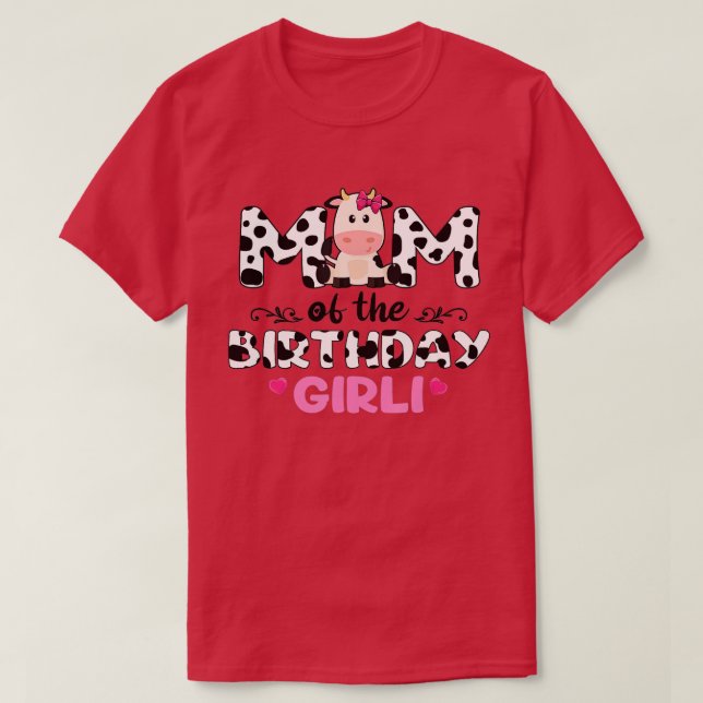 Camiseta Dad of The Birthday For Girl Cow Farm Birthday Cow (Frente do Design)