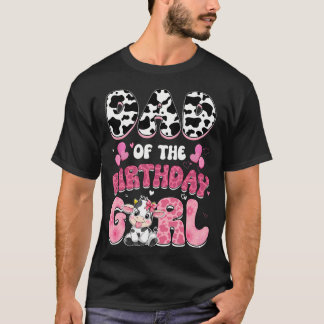 Camiseta Dad Of The Birthday Girl Cow Farm Family 1St