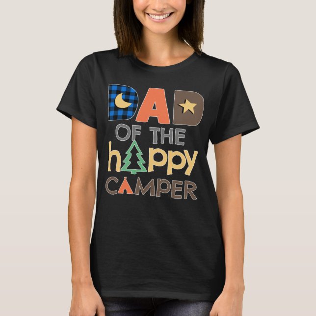 Camiseta Dad of The Happy Camper  Camping Trip Daddy Father (Frente)