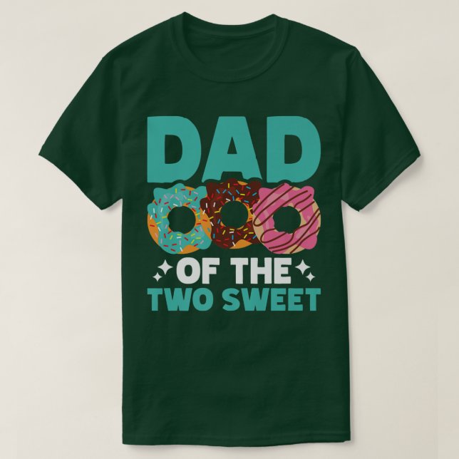 Camiseta Dad Of The Sweet Two Donut Birthday Party Theme Gi (Frente do Design)