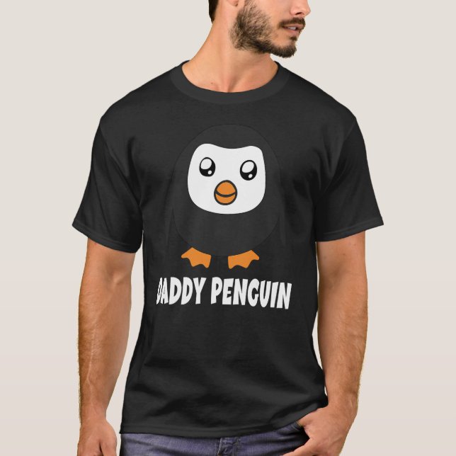 Camiseta Dad Penguin Paternity Family Father Penguin Daddy  (Frente)