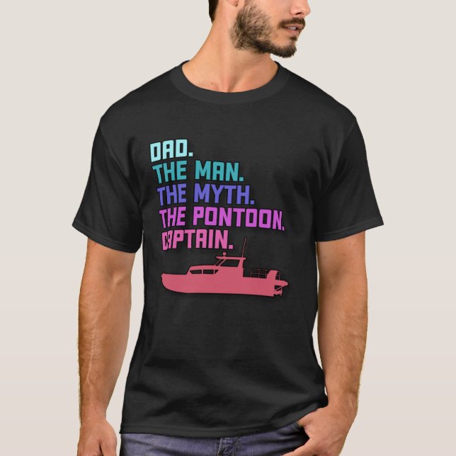 Camiseta Dad Pontoon Boat Captain  Boating Daddy Father s D (Frente)