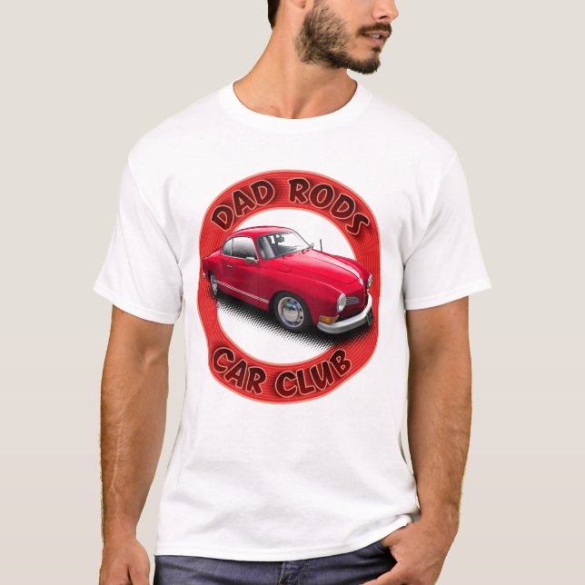Camiseta Dad Rods Car Club Red Ghia Car T-Shirt (Frente)